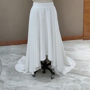Elegant Chiffon White Wedding Skirt